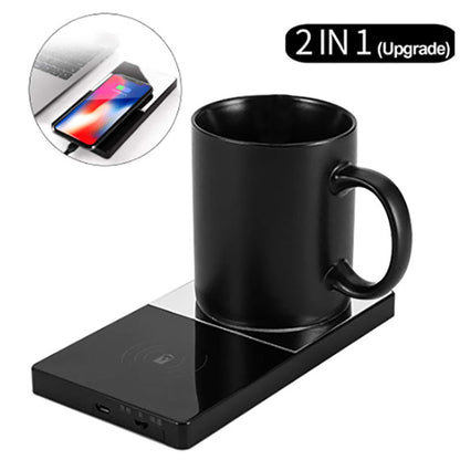 2 In 1 Heating Mug Warmer Electric Wireless Charger