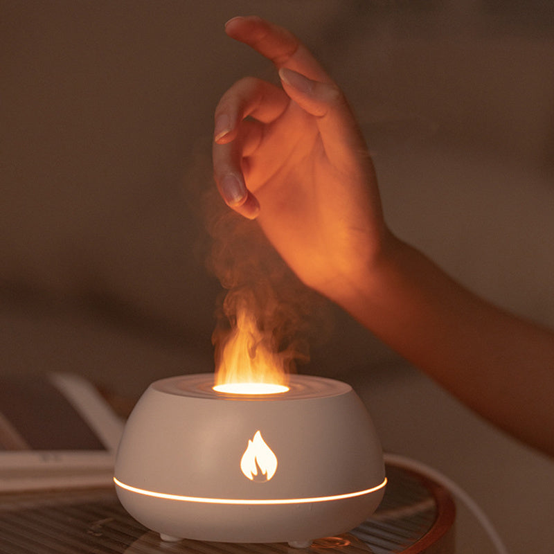 Flame Humidifier Aromatherapy Diffuser with 7-Color Light