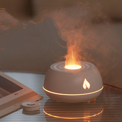 Flame Humidifier Aromatherapy Diffuser with 7-Color Light