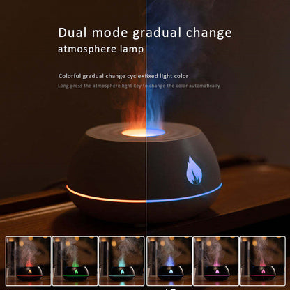 Flame Humidifier Aromatherapy Diffuser with 7-Color Light