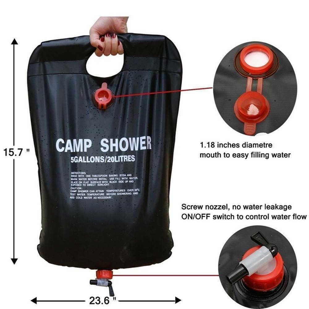 Portable Compact Solar Camping Shower - 20L