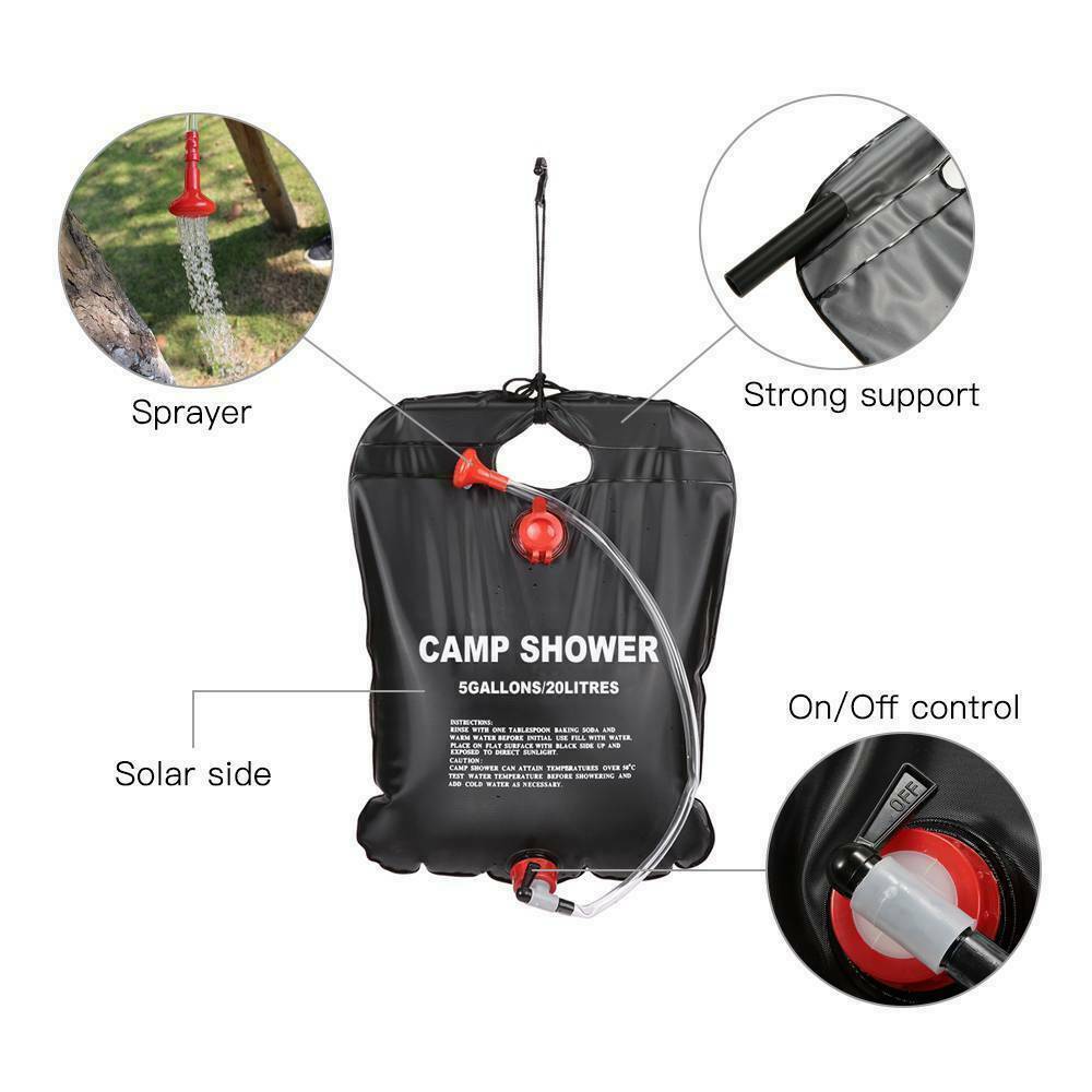 Portable Compact Solar Camping Shower - 20L