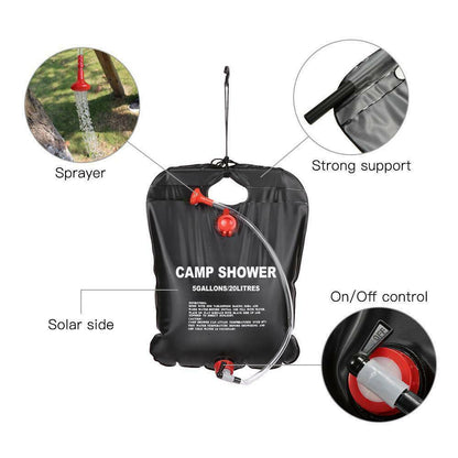 Portable Compact Solar Camping Shower - 20L