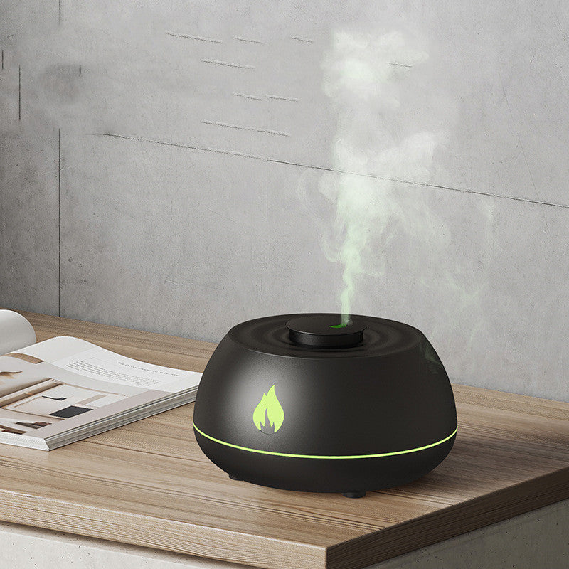 Flame Humidifier Aromatherapy Diffuser with 7-Color Light